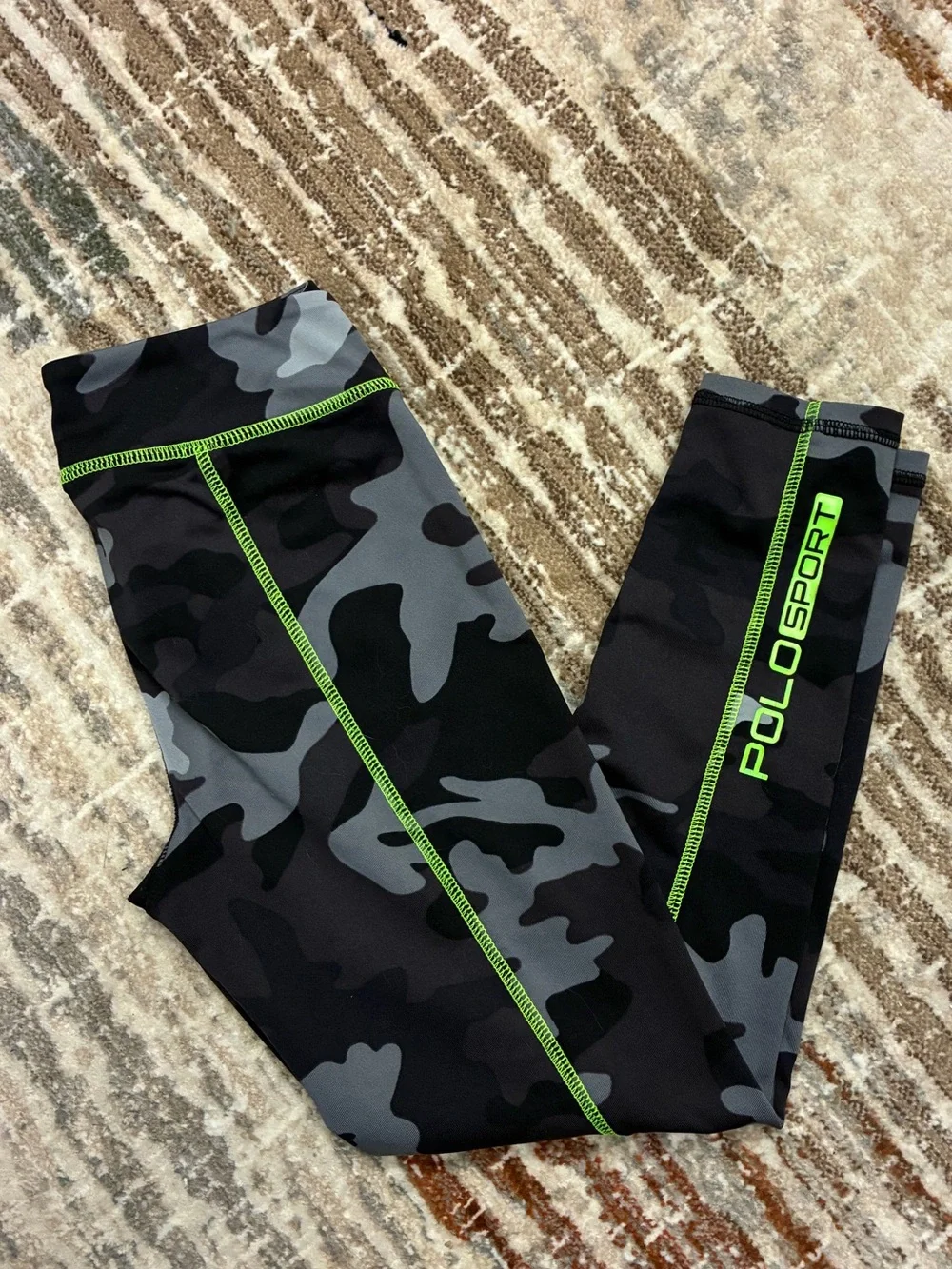 3/$10 Polo Sport Girls leggings gray camo size medium 8/10